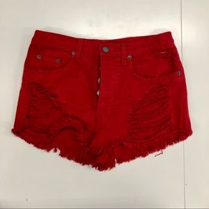 Carmar red denim cut off shorts (27)